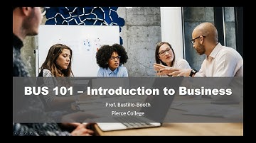 BUS 101 - Introduction to Business - Greetings!