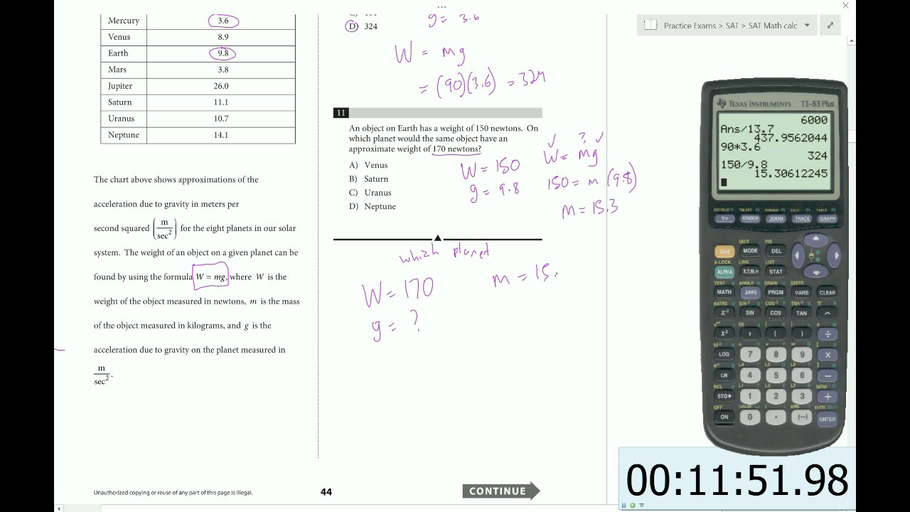 Sat practice test #3 scoring image