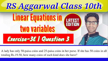 Ex-3E. Q.no-03 || class 10th R S Aggarwal solution || Linear equation in two variables