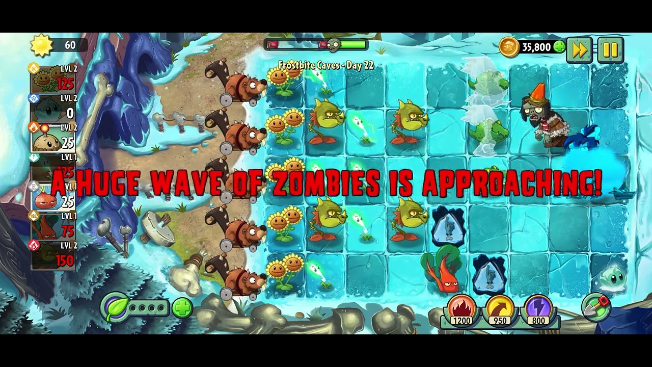 Plants vs Zombies 2 - Frostbite Caves - Day 22 - 2026 Gameplay