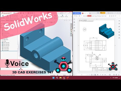 SolidWorks | 3D CAD EXERCISES 147 | StudyCadCam | Solution Tutorial |