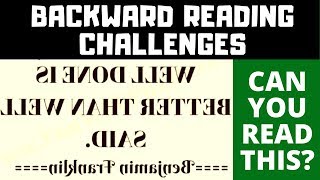 Can You Read Backwards? | Backward #Reading #Challenge Wealth