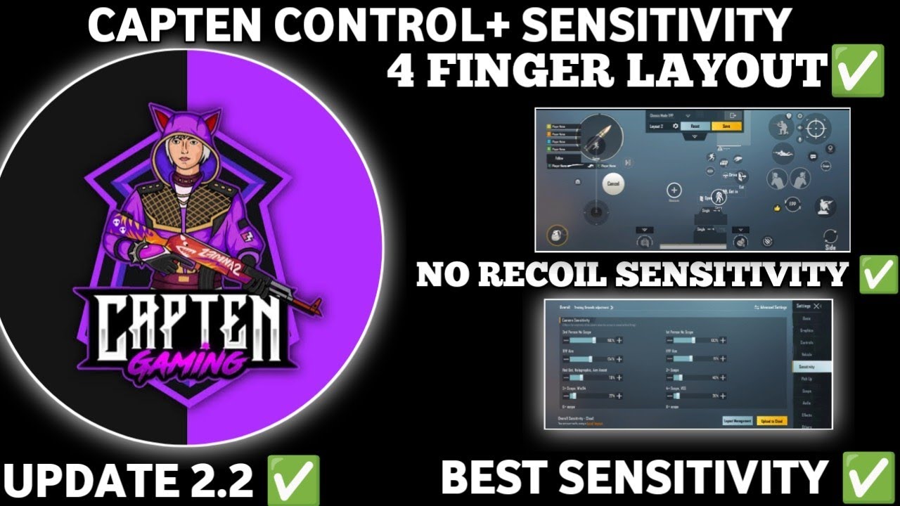 UPDATE 2.2 CAPTEN GAMING CONTROL AND SENSITIVITY CODE BGMI 4 FINGER CONTROL AND SENSITIVITY STAR RAJ