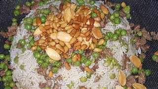 طريقة عمل الأرز باللحمة والبازيلا