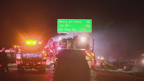 Southbound I-5 near Sacramento International Airport closed after a big rig crash