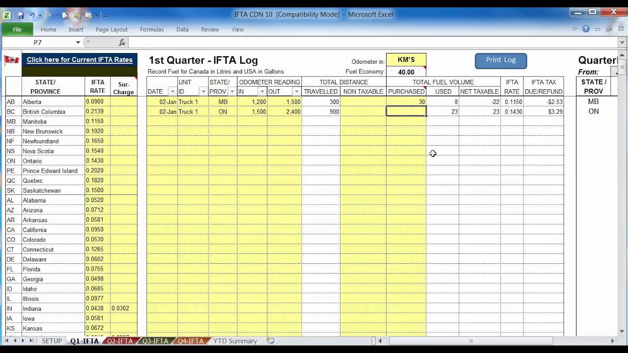 IFTA Fuel Tax Software - Canadian Truckers (for up to 10 trucks) - YouTube