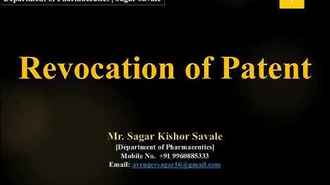 Revocation of patent