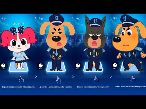 Tiles hop 🎶 Sheriff Labrador  🆚️ Dobie 🆚️Sheriff Papillon 🆚️ Labrador Team|Who Is Best?