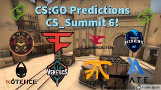 Cs Summit 6 - Fnatic Vs. Mousesports, Faze Vs. Heretics, Ence Vs. X6Tence, And More