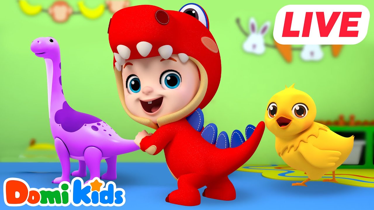 🔴【LIVE】🦖 恐龍唱唱跳跳派對 🎤 | 趣味兒歌和互動遊戲！| Kids Song | 童謠 | 寶貝多米 Domi Kids