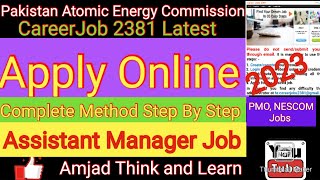 PAEC CareerJob 2381 Latest | How to Apply Online PAEC AM in PMO, NESCOM Job | Amjad Think and Learn