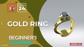 GOLD RING design in SolidworksSOLIDWORKS TUTORIAL# 24