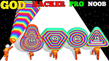 LAYER MAN 3D - NOOB vs PRO vs HACKER vs GOD Gameplay iOS,Android Walkthrough ( Marble Run )