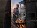 The Art of the Open Fire: Crispy Chicken Perfection 🔥✨ #soulfood  #traditionalcooking   #farmlife