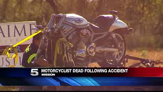 1 Killed in Two-Vehicle Crash Involving Motorcycle in Missio