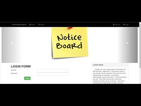 ONLINE NOTICE BOARD USING PHP WITH SOURCE CODE