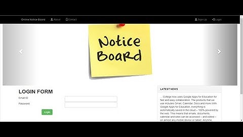ONLINE NOTICE BOARD USING PHP WITH SOURCE CODE