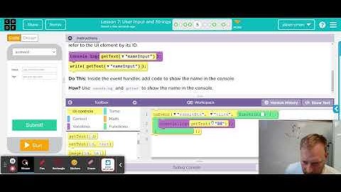 Code.org - Event-Driven Programming in App Lab: User Input and Strings #5