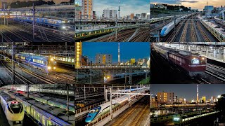 [4K] 夕方から夜の東京鉄道風景（日暮里～鶯谷） Tokyo Railroad Scenery at evening and night