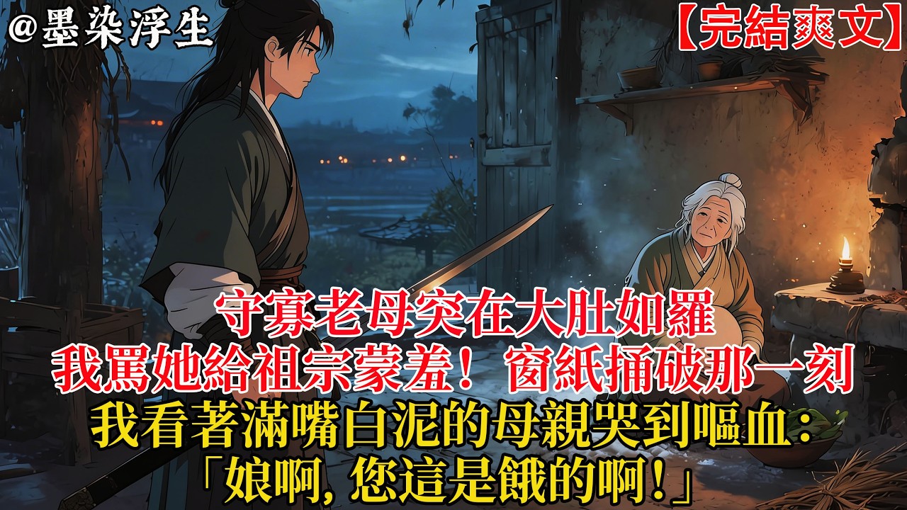 守寡老母突在大肚如羅，我罵她給祖宗蒙羞！窗紙捅破那一刻，我看著滿嘴白泥的母親哭到嘔血：「娘啊，您這是餓的啊！」