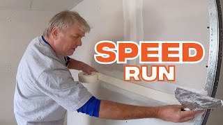 Drywall First Coat Speed Run Real Time