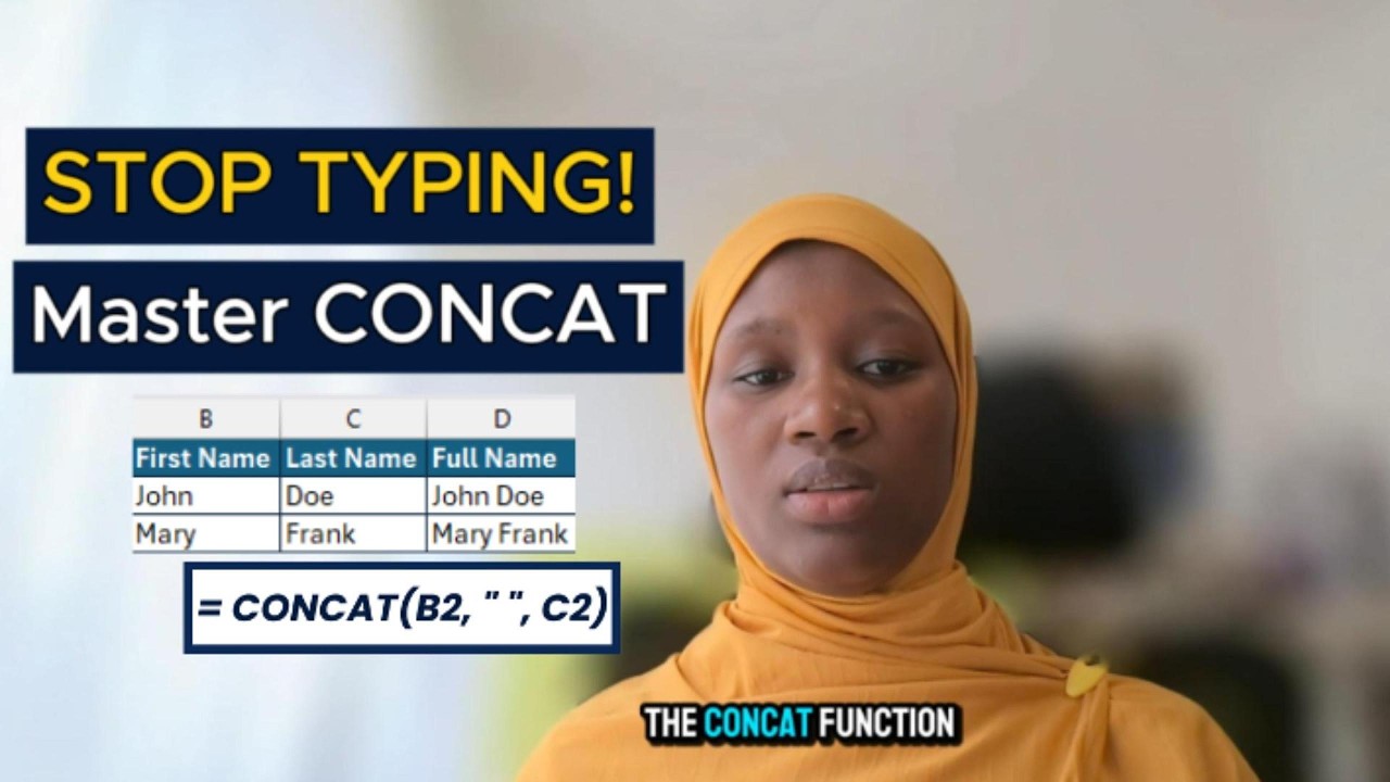 How to Combine Text in Excel | CONCAT Function Explained 