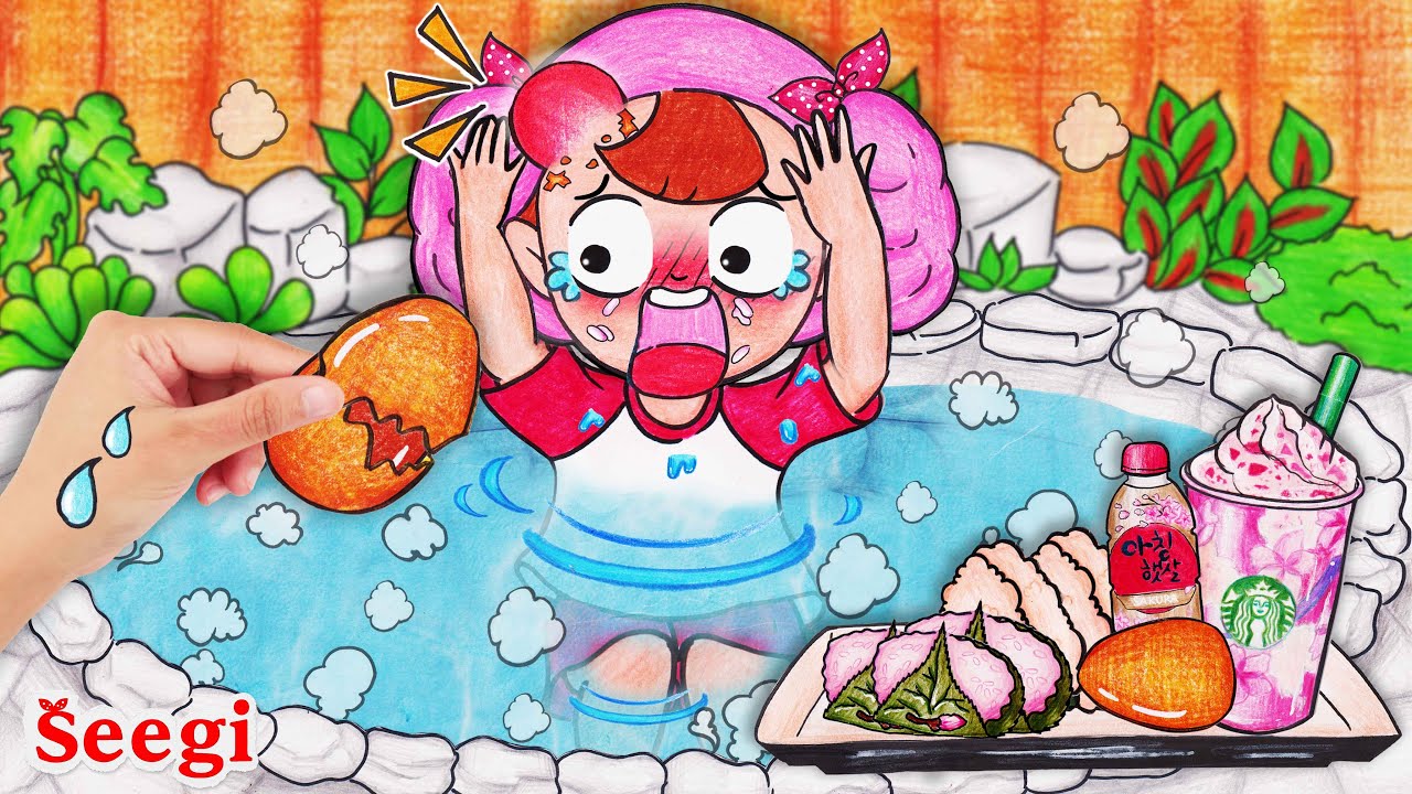 [💨Сделай сам из бумаги] Горячая корейская сауна — столетние яйца мукбанг 🥚 Покадровая анимация Se...