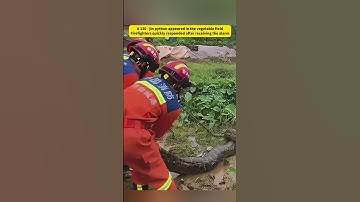 A 130 - jin python appeared in the vegetable field. #Python #Firefighters #Thrilling