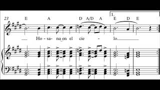 Video thumbnail of "Santo - Hosanna Misa de Juventud - C. Camacho (Partitura Organo, Coro, Solista y Pueblo)"