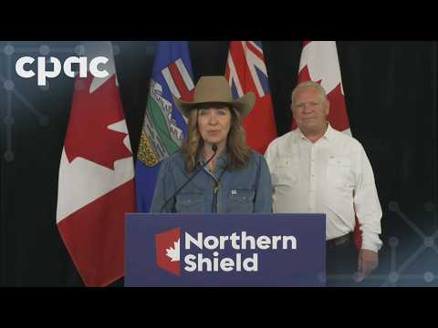 Ontario Premier Doug Ford and Alberta Premier Danielle Smith speak in Calgary – July 6, 2026