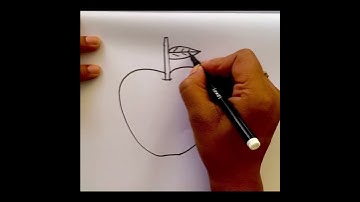 Apple Drawing with number 5 | Very Easy Apple Drawing #shorts #drawing