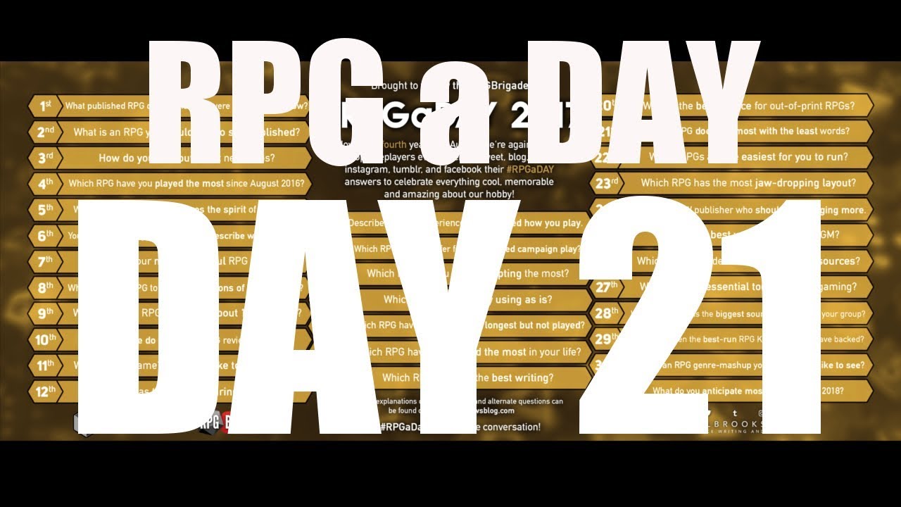 RPGaDAY 2017 - Day 21 - YouTube