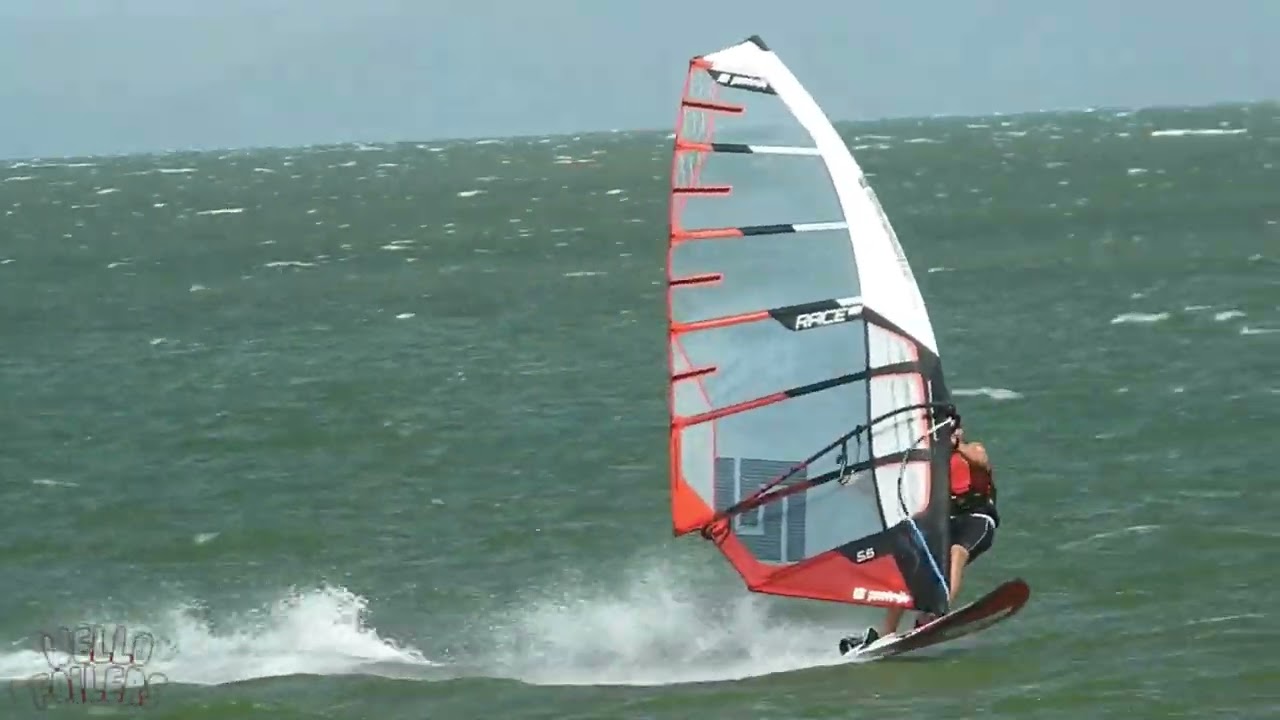 Wellington Point Qld on my new 4m overpowered again Wingfoiling Windsurfing