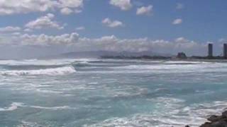 High surf on Magic Island, Oahu
