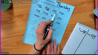 1/7/21 Calendar & Word Study (_op _og _ot)