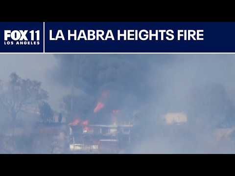 La Habra Heights brush fire burns home