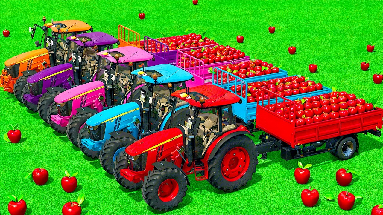 LOAD AND TRANSPORT APPLES WITH JOHN DEERE TRACTORS & HARVEST SUGARCANE – Farming Simulator 25