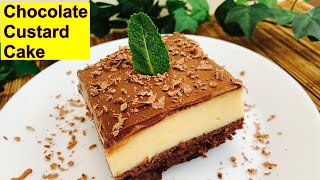 Chocolate cake, custard moist triple layer cake,cold cold cake,vanilla
pudding, custard, vanilla cu...