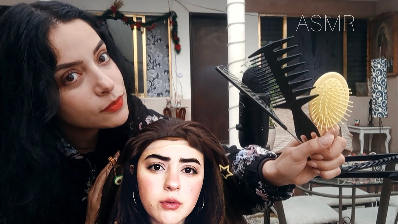 ASMR Peinando a FLO ASMR 🎀 - YouTube