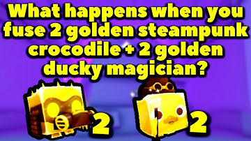 What happens when you fuse 2 golden steampunk crocodile and 2 golden ducky magician? Pet Simulator X
