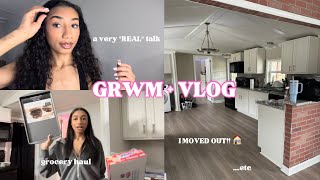 GRWM + VLOG: adjusting to living alone, grocery haul, etc