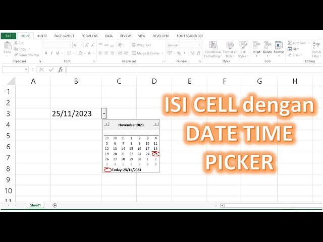 Cara isi CELL dengan DATE TIME PICKER - KALENDER class=