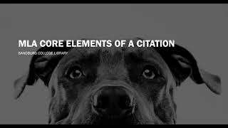 MLA Core Elements of a Citation, 9th Edition 2021