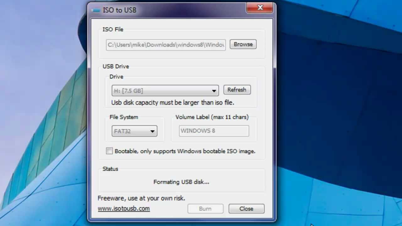 burn iso to usb windows 10 free