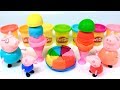 How to Make Rainbow Pizza Slices &amp; Ice Cream Cups Learn Colors with Play Doh for Kids Peppa Pig Toys