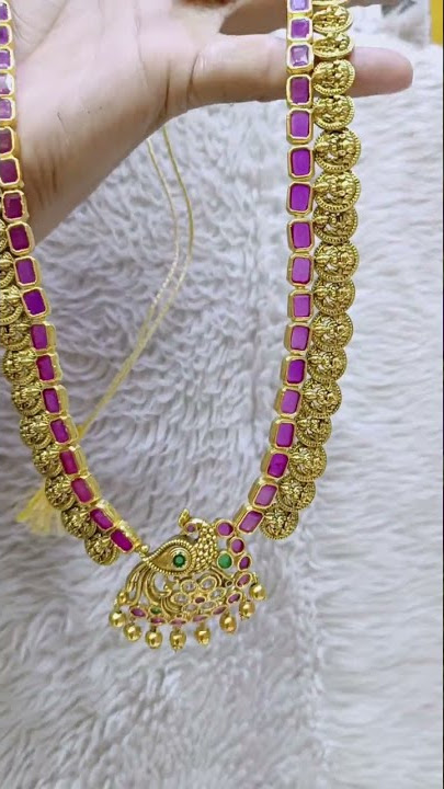 Price:-2100/- Free shipping #kasu mala long haram @1gram gold jewellery || 9686845435