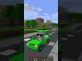 Cat Driving a Green Car Through the City! 🚗🐱 #Minecraft #Shorts #catadventures