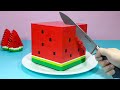 Eating Expensive SQUARE Watermelon🍉 Fruit Ice Cream Challenge | Lego Cooking Food ASMR