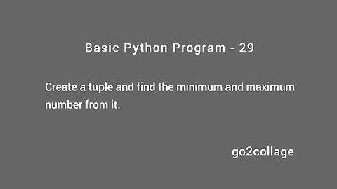 EP 29 | Language Python | Basic Program I go2collage