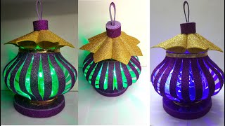 DIY Lantern from plastic bottle container I lantern making ideas I Lantern making craft I home decor